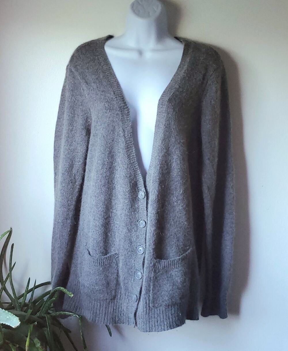 Aeropostal Gray Long Sleeve Open Cardigan Sweater Womens Size XL boho Scandi